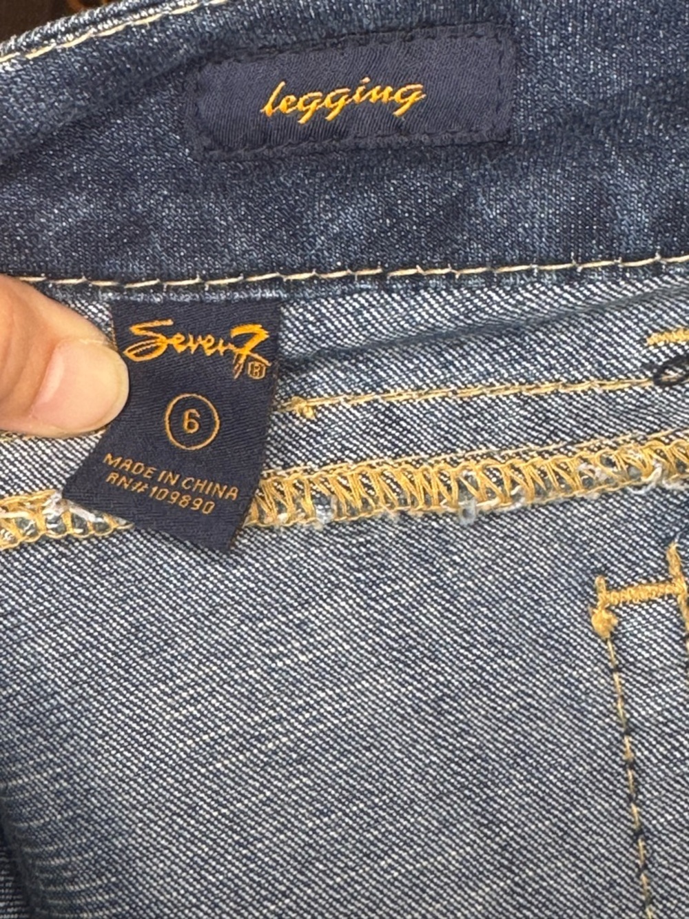 Seven7 Dark Blue Skinny Jeans with Embellished Back Pockets - Picture 8 of 12